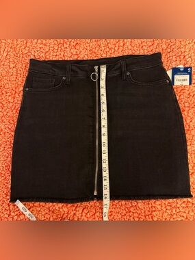 Arizona Black Denim Mini Skirt with Front Zip
